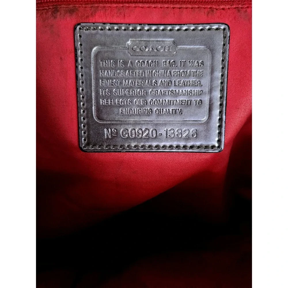 Coach Poppy‎ Signature Sateen Spotlight Tote Womens Large Black Grey Logo Y2K